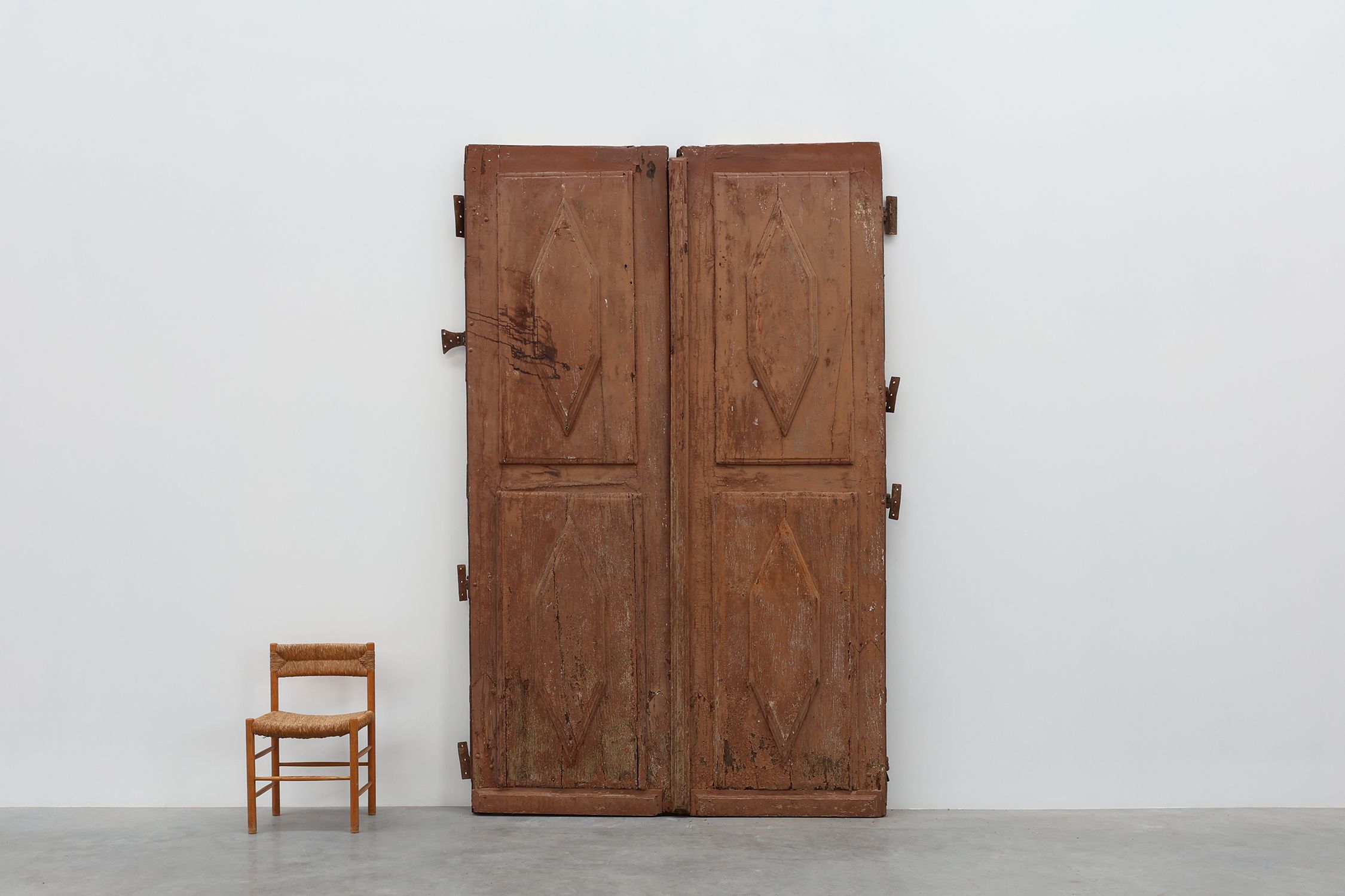 Large 17th century Monastery doors in terracotta lacquered oak, Portugalthumbnail